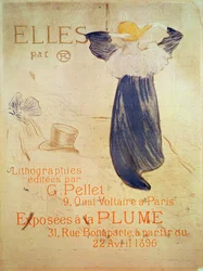 „Elles” az 1896-os kiállítás előlapja a La Plume-ban, 31 rue Bonaparte, Párizs, április 22-től. Editions G Pellet, 9 quai Voltaire, Paris, 1896 (Crayon, ecset és fröccsenő litográfia nyomtatva fou
